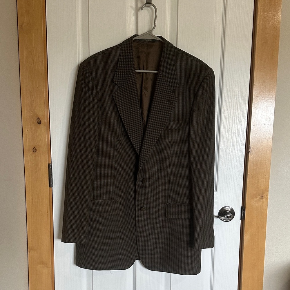 Kasper Men's 100% Wool Dark Brown Two-Button Sport Coat